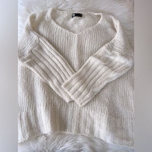 Off-the-shoulder knit sweater